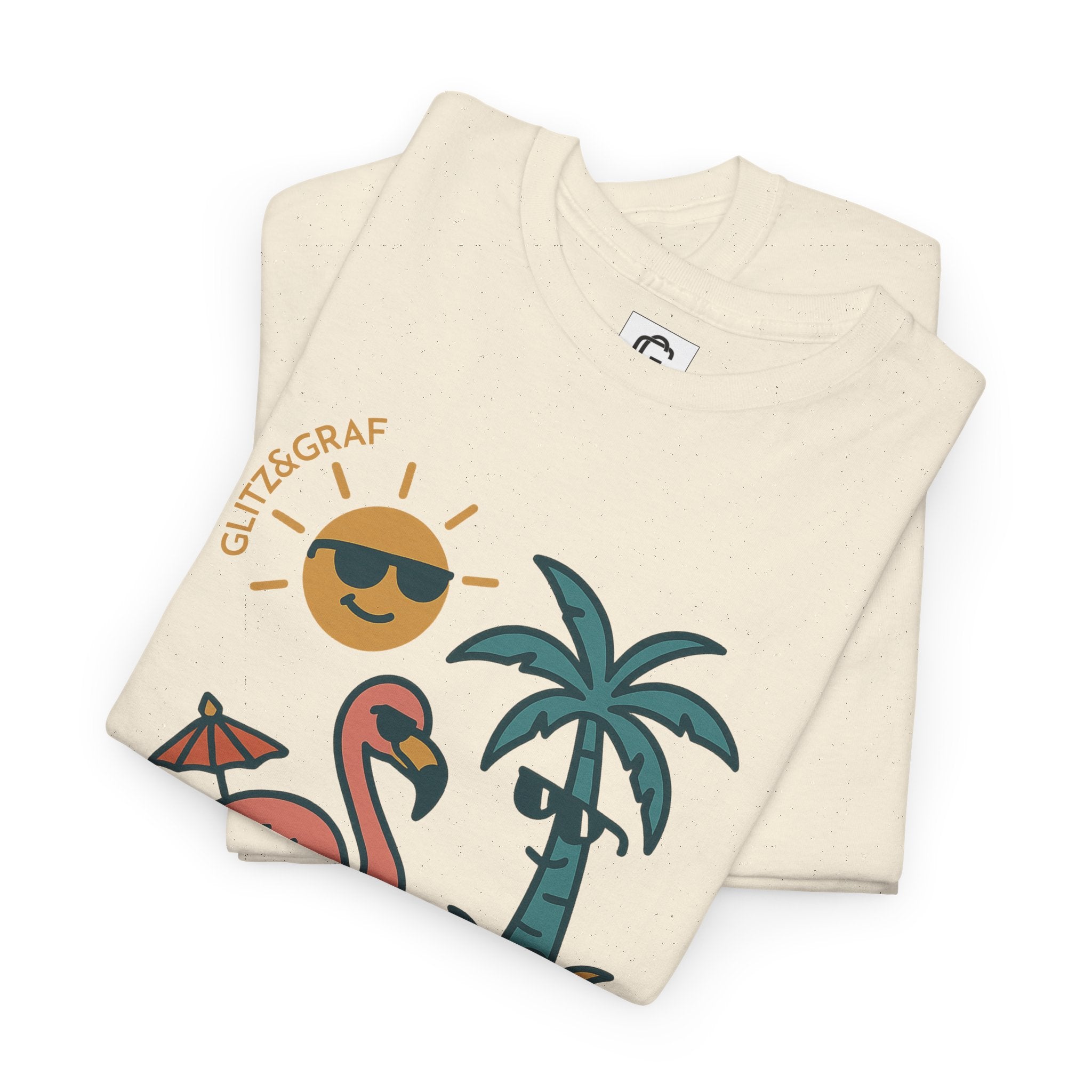 Tropical Flamingo — For Him | Unisex Heavy Cotton T-Shirt (Gildan 5000), 100% Cotton, S–5XL
