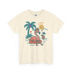 Beach Vibes Flamingo – for Her | Unisex Heavy Cotton T-Shirt (Gildan 5000), 100% Cotton, S–5XL