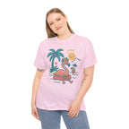 Beach Vibes Flamingo – for Her | Unisex Heavy Cotton T-Shirt (Gildan 5000), 100% Cotton, S–5XL