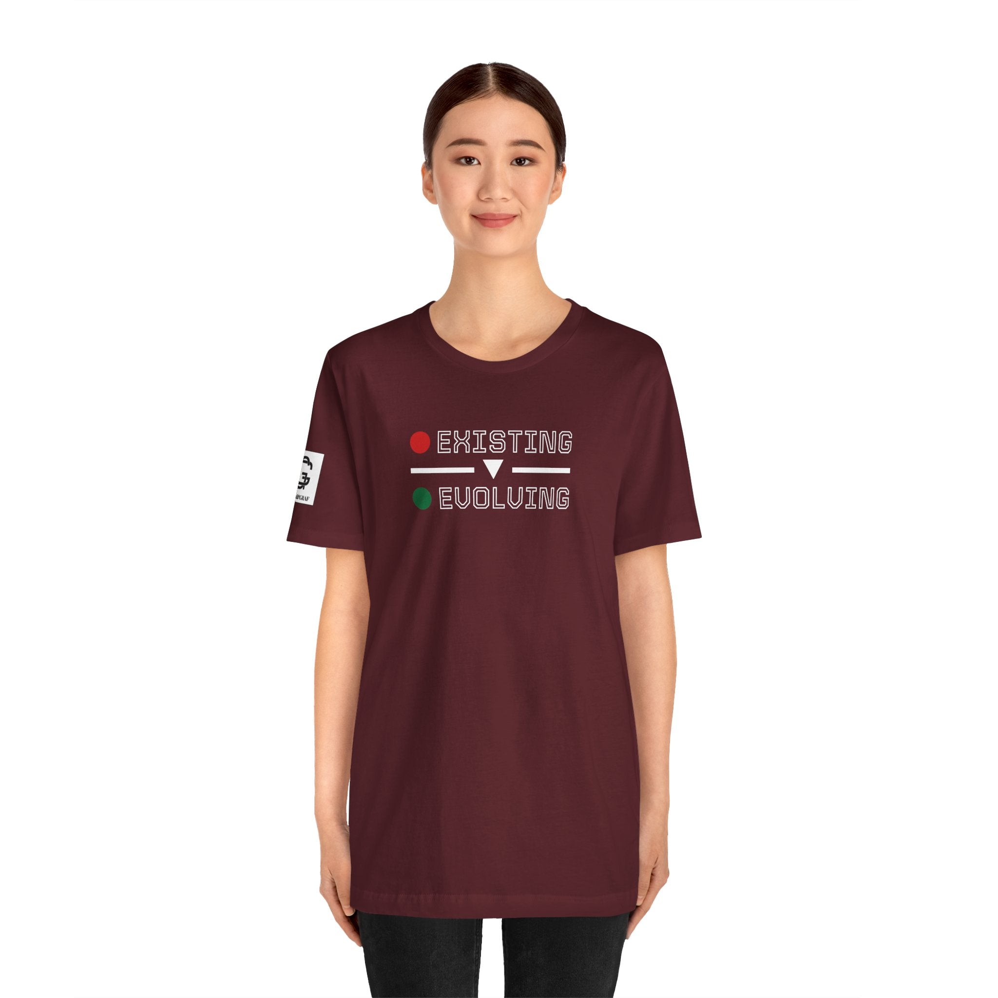 Existing → Evolving – Unisex Jersey Short Sleeve Tee
