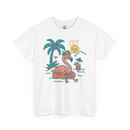 Beach Vibes Flamingo – for Her | Unisex Heavy Cotton T-Shirt (Gildan 5000), 100% Cotton, S–5XL