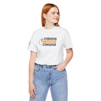 Curious Minds Conquer – Unisex Jersey Short Sleeve Tee