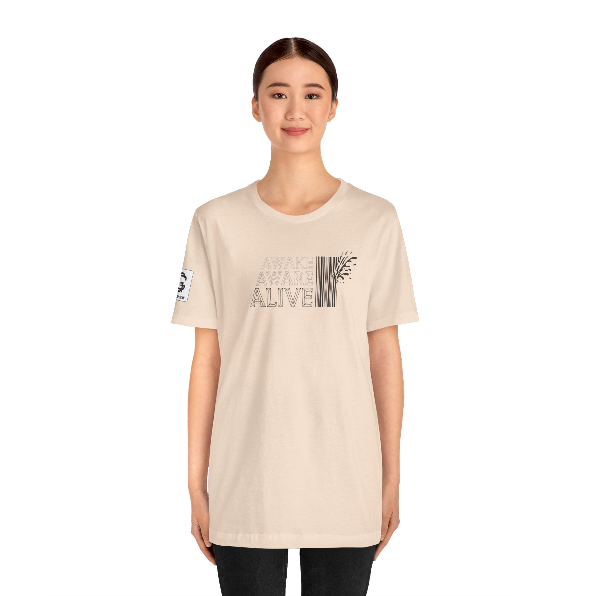 Awake Aware Alive – Unisex Jersey Short Sleeve Tee