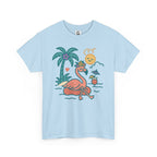 Beach Vibes Flamingo – for Her | Unisex Heavy Cotton T-Shirt (Gildan 5000), 100% Cotton, S–5XL