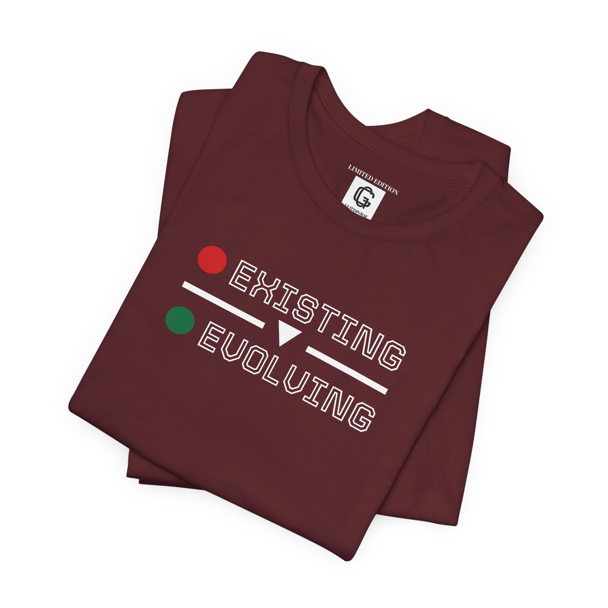Existing → Evolving – Unisex Jersey Short Sleeve Tee